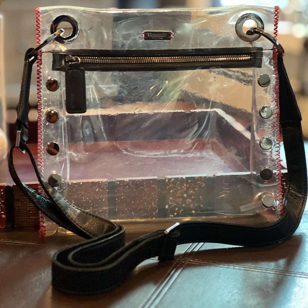Hammitt Tony Medium | Clear Black/Red Gunmetal